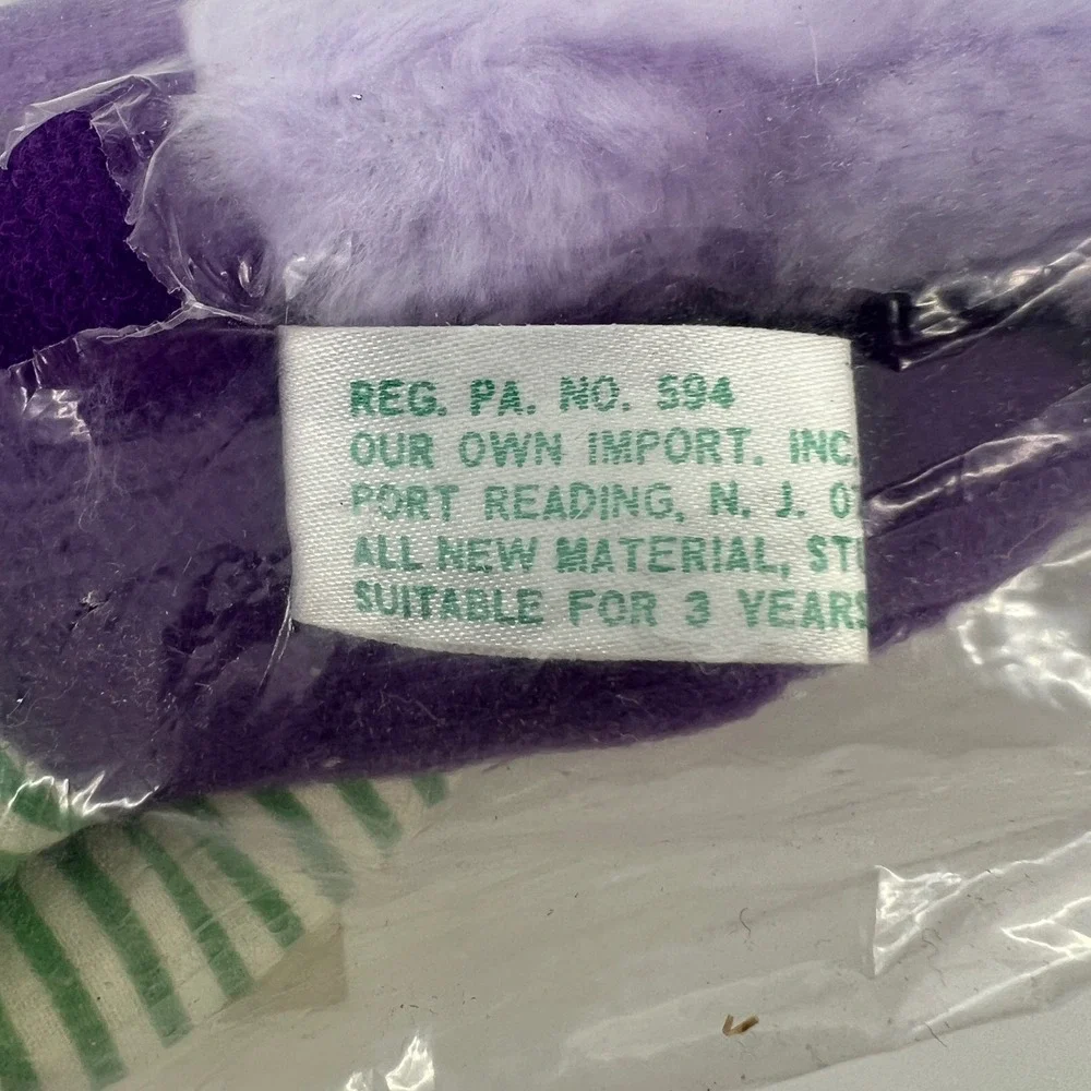 Vintage Our Own Import Purple Bunny‎ Plush Sunglasses Striped Shirt New in Bag